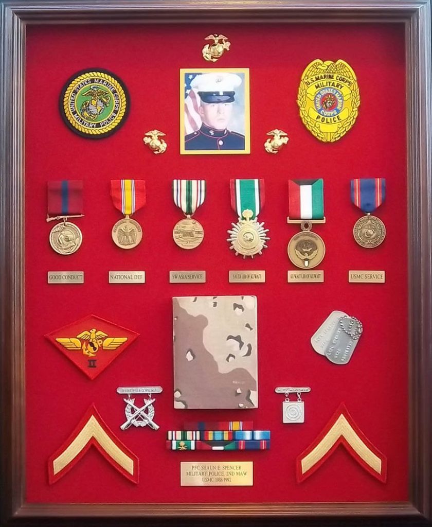 Second displayed shadowbox on the Marines page