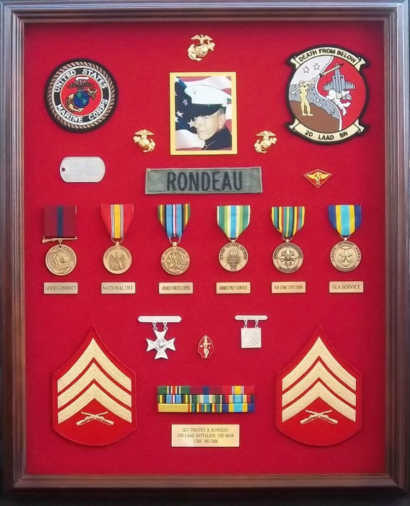 Third displayed shadowbox on the Marines page