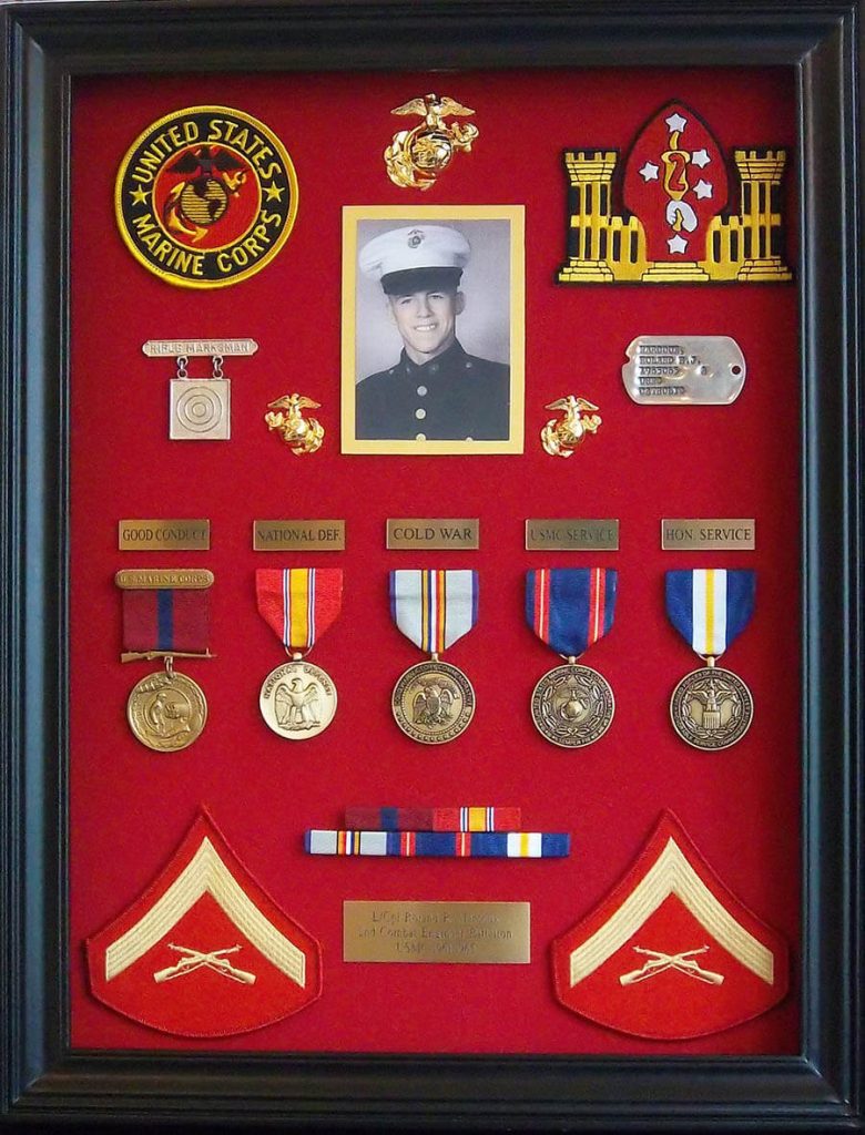Eighth displayed shadowbox on the Marines page